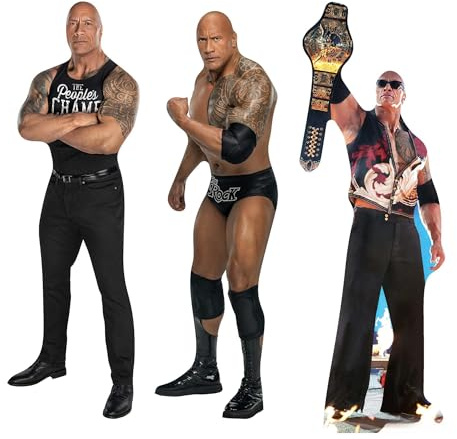 Star Cutouts SC4576 WWE The Rock People’s Champion Shelf Top Cardboard Cutout Set 31cm – Wrestling Party Decoration, Event Display & Collector Gift