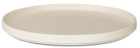 TIENDA EURASIA – Pack de 6 Platos Lisos | Color Beige | Material Cerámica | Redondo | Medidas 20x20x2 cm, 15x15x7 cm y 26x26x2.2 cm | Platos Vajilla | Diseño Apilable y Borde Elevado (Llano 26 cm)