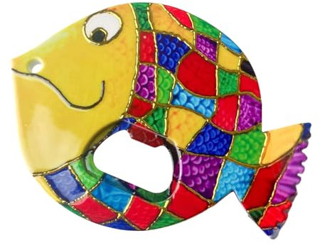 Fish Bottle Opener – Decorative Magnet Beer Opener, Cool Fridge Tool | Novelty Magnetic Wall Cap Remover, Funny Fish Gift for Men, Holiday Fridge Decoration, Kitchen Beer Bottle Gadget