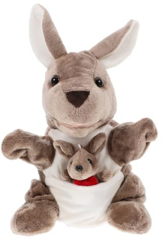 Warmhm Süße Interaktive Tierhandpuppe Tierisches Geschichtenerzählen Plüsch-känguru Mit Rotem Halstuch Für Junge Mädchen Spielzeug Für Eltern-Junge Mädchen-interaktion Und Fantasievolles