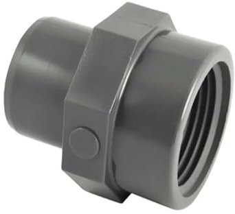 Embout PVC pression à coller mâle 50 mm, femelle à visser 50x60