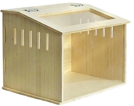 Gralara Hamsterkäfig Aus Holz, Nistkasten, Oben zu öffnen, Atmungsaktiv, Hamster Lebensraum, Küken Brutkasten für Igel, Rennmäuse, Chinchillas, 40cmx30cmx30cm