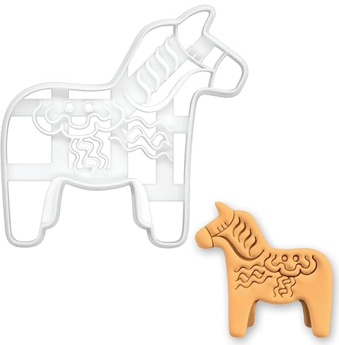 BAKERLOGY Dala Pferd Ausstechform – Traditionelles Schwedisches Volkskunst Design, Symbol für Stärke, Freundschaft & Glück bei Skandinavischen Festen