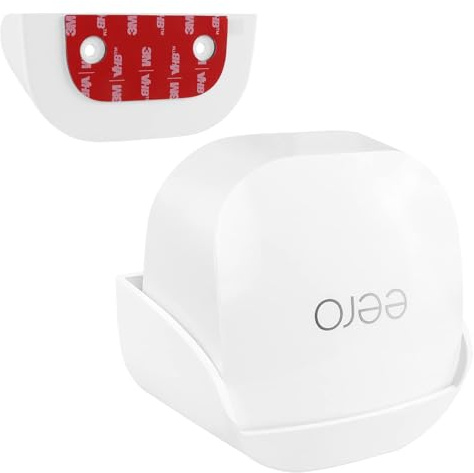 Soporte de pared para enrutador Wi-Fi de malla eero 6+, soporte para router eero 6+, kit de accesorios de soporte para extensor Wi-Fi de malla eero 6+, adhesivo fuerte, sin taladro, sin cables