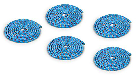 Vinex - Springseil 5er-Set, 3 Meter Länge, 10 mm Durchmesser, robuste Gymnastikseile ohne Griffe für Kinder & Erwachsene, individuell kürzbare Jump Ropes für Schule, Verein & Fitness, Grün