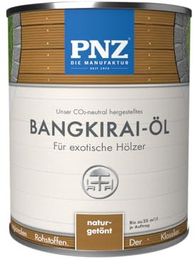 PNZ Bangkirai Öl - für Außen | Nachhaltig hergestellt mit regionalen Rohstoffen | Made in Germany | passend für Holzdeck, Holz-Terrasse, GartenMöbel, Gartenhaus, Zaun, Gebinde:5L, Farbe:bangkirai naturgetönt