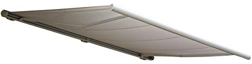 Mendler Kassettenmarkise T124 5x3m- Polyester Creme | Elektrische Markise, Vollkassette
