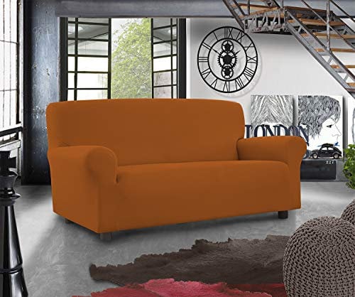Banzaii copridivano elastico universale, fodera per divano con braccioli – 3 Posti Mattone – Made in Italy