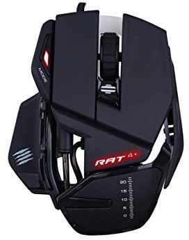 Mad Catz R.A.T. 4+ - Ratón (mano derecha, Óptico, USB, 7200 DPI, 8000 pps, Negro)