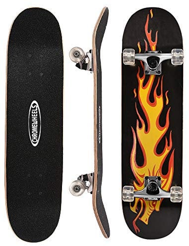 ChromeWheels 78,7 cm Skateboard Double Kick Skate Board Cruiser Longboard 8 Schichten Ahorn Deck Skateboards für Kinder und Anfänger