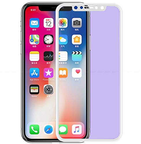 MOTIVE LIFE Anti Blue Light Matte Screen Protector for iPhone XR,Silk Screen Printing Frame,2.5D Edge,9H Tempered Glass Protective Film for iPhone XR White