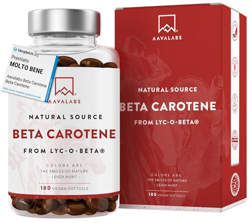 Betacarotene Integratore Abbronzatura Naturale 25000 UI con Lyc-O-Beta e Olio Extravergine d'Oliva - Betacarotene per Abbronzatura Forte e Sistema Immunitario - Integratori Abbronzatura 180 Capsule