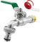 SHYNE Grifo de Calidad de Latón de 1/2 '' Pulgada - Resistente al Óxido y las Heladas + 1 Conexión de Manguera + E-Book | Para Jardín, Lavadora, Barril de lluvia (2 Piezas)