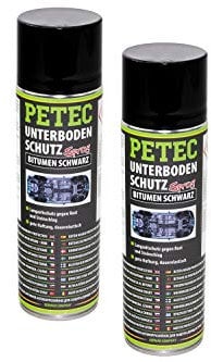 2x500ml PETEC Unterbodenschutz Schutz Bitumen Schwarz Spray Langzeitschutz 73150