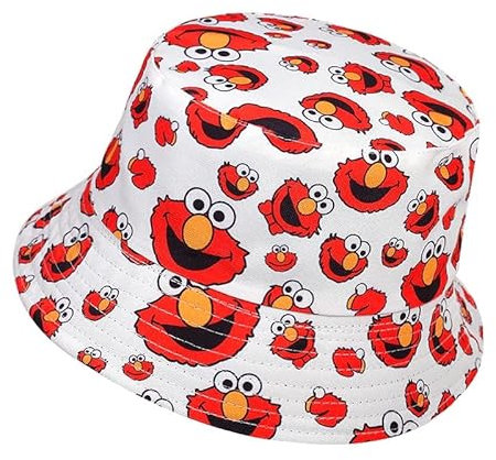 KGM Sonnenhut mit coolem Cartoon-Bartdruck für Festivals und Urlaub, weiß, One size