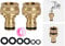 2 Pack Tap Connector for Garden Hose,3/4 inch & 1/2 inch 2-in-1 Brass Female Threaded Tap to Hose Connector,Threaded Faucet Brass Hose Fitting Pack,Shower to Garden Hose Adapter