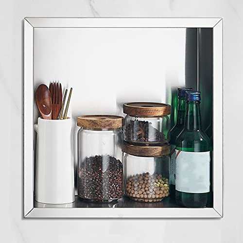 Porte-savon de niche de douche en acier inoxydable, Étagères de douche encastrées niche à shampoing murale pour rangement de salle de bain, Panier de rangement moderne pour organisateur de stockage