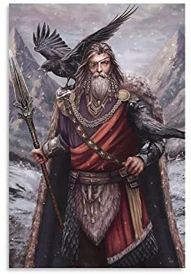 Odin Poster Poster Gemälde Leinwand Wandkunst Wohnzimmer Poster Gemälde 30 x 45 cm
