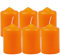 Wachskerzen Stumpenkerzen Orange Ø4cm x 6cm (6 Stück) Teelicht Durchmesser, in vielen Farben - Hergestellt in EU - Kerzen Blockkerzen - Wachs
