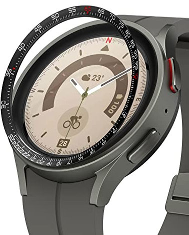 Ringke Inner Bezel Styling Kompatibel mit Samsung Galaxy Watch 5 Pro 45mm, Innerer Lünette Ring Kratzfest Edelstahl Schutz - 45-IN-04 (ST) Black