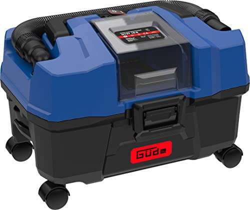 Güde NTST 18-201-05 - Aspirador en seco con batería (depósito de 18 V, 10 L, 4 ruedas, boquilla para suelo y juntas, filtro, incluye batería de 2,0 Ah y cargador)