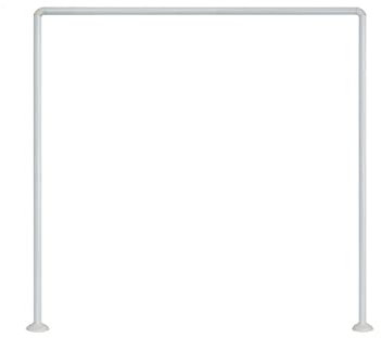 Vetrineinrete® Bastone per tenda doccia universale regolabile angolare con aste 90X90X90 cm argento o bianca asta per tende (Bianco)