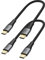 CableCreation [2 Pack Kurzes USB C auf USB C Kabel 25cm, USB Typ C Schnellladekabel, Doppelt geflochtene Außenseite Kompatibel mit Z Fold, Z Flip, Galaxy S22 Ultra S22 S21 S20, MacBook, iPad Mini/Pro