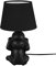 etc-shop Nachttischleuchte Affe Tischlampe Keramik schwarz Beistellleuchte Affe Stoffschirm, Schnurschalter, 1x E14 Fassung, DxH 17x27 cm