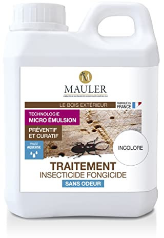 MAULER - Traitement Insecticide Fongicide Xylophage - 1L - Incolore - Action préventive ou curative intérieur extérieur