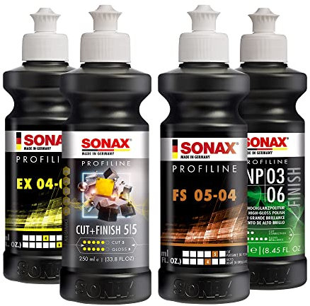 Sonax Profiline Power Set Cut + Finish 250ml + EX 04-06 250ml + FS 05-04 250ml + NP 03-06 250ml