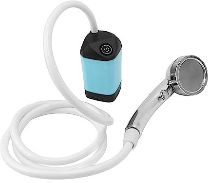 Doccia Portatile, Doccia Portatile elettrica Ricaricabile da Campeggio, Pompa da Campo Regolabile a 3 Marce con Filtro per Il Campeggio, l'escursionismo e i Viaggi (Blu)