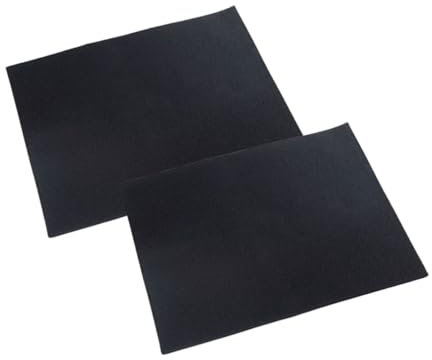 Fackelmann 9921450 Lot de 2 Filtres hotte, Filtre Charbon hotte, Charbon Actif, Polyester, Noir, 47 cm x 57 cm