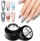MIZHSE Metallic Painting Gel, 3D Metal Mirror Effect, Holographic Nail Polish Silver Painted Gel Liner Nail Art, Metallic-Gel-Nagellack Holographic 3D Metal Mirror Effect Sliver Painting Gel Nail Art
