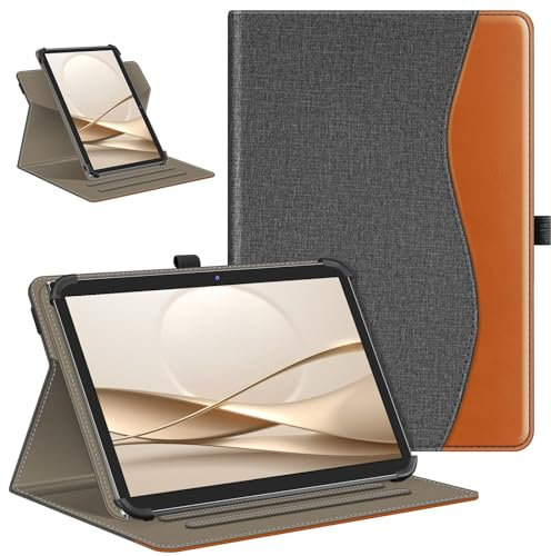 Fintie Tablet Hülle Universal für Whitedeer 10 Zoll, Ainmel/MUISOO/TPZ/Vekoy/Yicty 10, DOOGEE U11/Tab G6/A9+ 11 Zoll, 360 Grad drehbar Schutzhülle für 9-11 Tablet Hülle, Dunkelgrau
