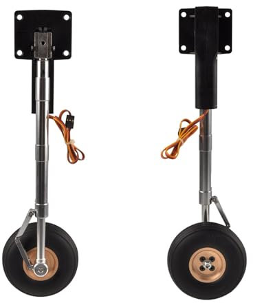 DAYUDDRICAR Airplane Landing Gear, 2 Pcs Model Airplane Main Electronic Retractable Landing Gears with Wheel Kit Spare Part for 10kg RC Model Airplane Plane Accessories