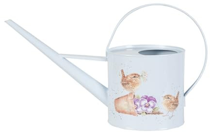 Wrendale Designs Gießkanne Garten-Vögel ca. 2L Volumen mit Langer Gieß-Tülle für genaues Gießen Zaunkönig Narzisse & Marienkäfer helfen beim fachgerechten Versorgen von Blumen und Topf-Pflanzen