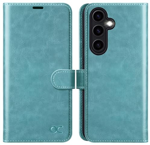 OCASE Coque Samsung Galaxy A55 5G, Antichoc TPU Housse Samsung A55 5G Cuir PU Portefeuille Etui [RFID Blocage] [Fentes pour Cartes] [Fermoir Magnétique] Coque pour Galaxy A55 5G (6,6'') - Bleu Menthe