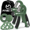 FitBeast Handtrainer Trainingsset (5-teilig), 2 Unterarmgriff Einstellbare Widerstand Handgreifer, Fingerdehner, Griffball & Stressabbau-Griffball für Athleten (Dunkelgrün)