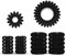 Spiral-Haargummi transparent/schwarz/braun/metallic in unterschiedlichen Farben und Größen (schwarz (glänzend), 2.5 cm + 3.5 cm (20er Pack))