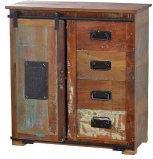 Dynamic24 Brotschrank Jupiter Altholz Küchenschrank Vorratschrank Küche Schrank Kommode