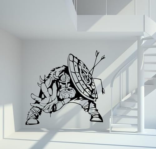 Wandtattoo Wikinger mit Schild Größe M - ca. 50cm x 46cm