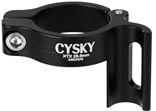 CYSKY Morsetto Deragliatore Anteriori Bici 28,6mm, Alluminio Adattatore Regolabile per Deragliatore Anteriore per MTB Bici da Strada Ciclismo (Nero)
