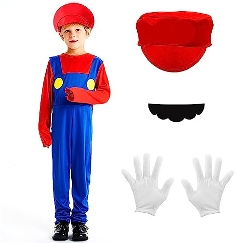 Kitimi Kostüm Kinder, Kostüm mit Bodysuit, Cap, Hose und Handschuhen, Karneval Halloween Cosplay Kostüm Dekoration für Junge Mädchen Kinder Erwachsene(Rot,L)