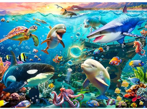 Jigsaw Puzzles Age 14+ for Adults 1000, Impossible Puzzle for Adults Educational Games.Challenging Puzzles, Puzzle Game for The Whole for Women, Gifts for Men, Theme:Undersea Animals