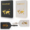 4 Stück Reisepasshülle und Kofferanhänger Set, Passport Hülle PU-Leder Reisepass Hülle, Passport Cover für Reise, Passport Holder für Pässe, Kreditkarten, Personalausweise (Schwarz, Weiß)
