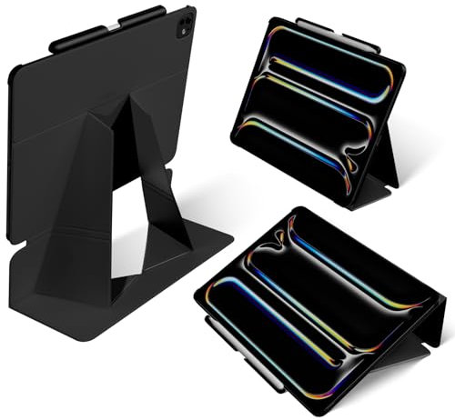 MOFT Hülle für 13'' iPad Air (M2 2024), Schlanke Schwebender Folio Hülle iPad Ständer mit Bleistifthalter, 4 Verstellbare Winkel, Auto Weck/Schlaf, MOVAS Veganes Leder (Tiefschwarz)