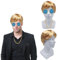 UILYNIU Männer Blonde Perücke Kurze Synthetisches Perücken Natürliches mit Sonnenbrille Halskette, 60er 70er 80erHip Hop Disco Perücke für Kostüm Accessoires Halloween Party Cosplay Tägliche (Blond)