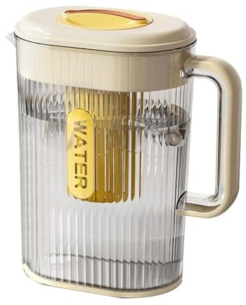 Pitcher with Lid, Pitcher Jug, Jug with Lid, Unbreakable Juice Container, Water Pitcher with Filter Compartment, Heat-Resistant Water Pitcher, Hot and Cold Water Pitcher for Home Kitchen