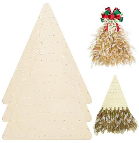 3Pcs Wreath Boards 20 x 20 x 16 Wood Triangular Wreath Frame with Holes Decorative DIY Crafts Wreath Form for Halloween & Christmas Wreath, Home, Door and Wall Decoration, Wreath Base