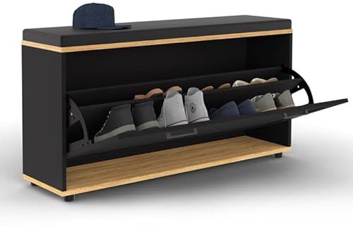 IDMarket - Banc d'entrée Chaussures 100 cm avec Coussin VITO Noir